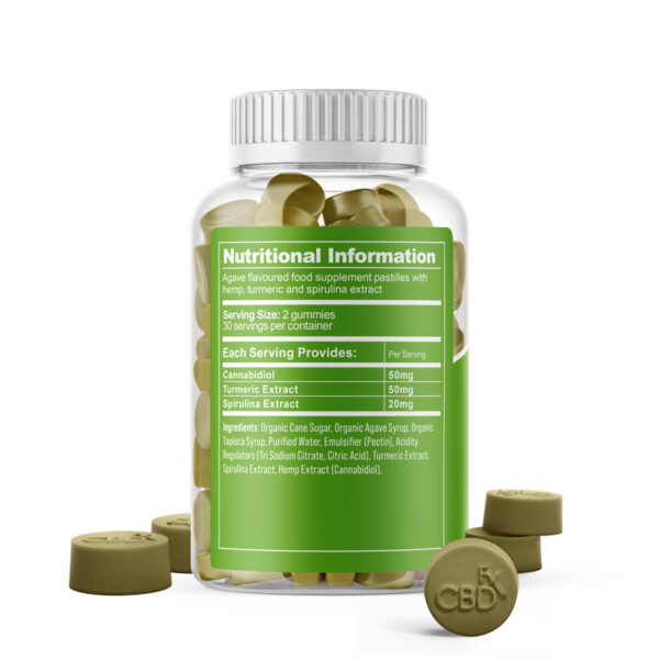 CBD +FX Hemp Gummies Turmeric Spirulina 1500mg 60 gummies