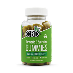 CBD +FX Hemp Gummies Turmeric Spirulina 1500mg 60 gummies