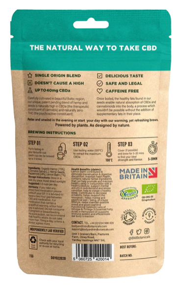 Hemp Tea Peppermint - (10 Tea bags)